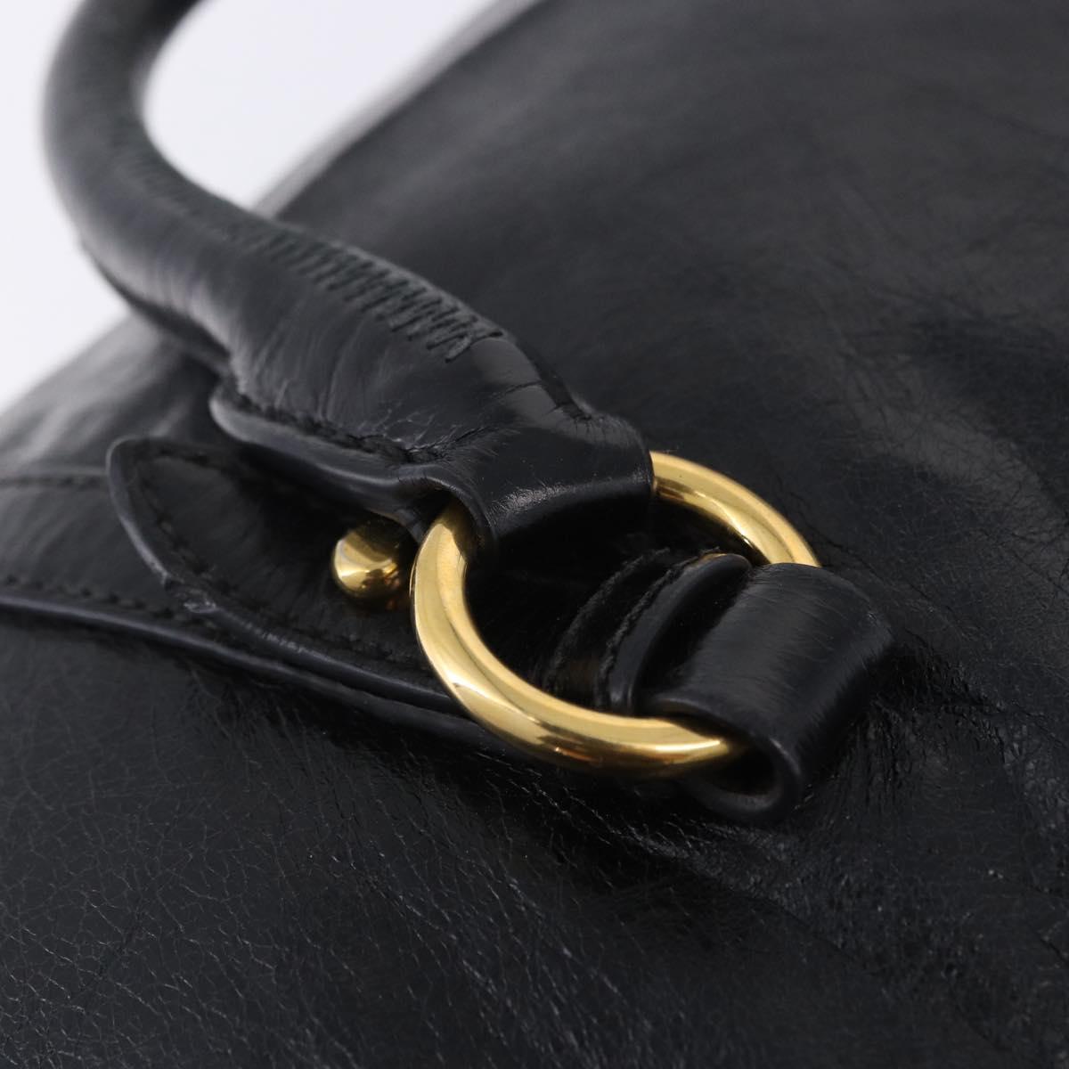 Miu Miu Hand Bag Leather 2way Black Gold Auth 203798V