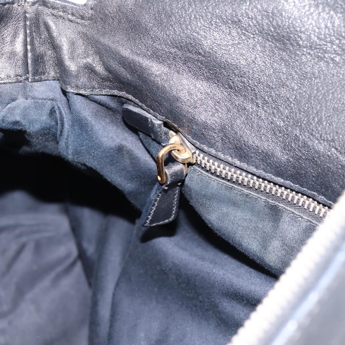 Miu Miu Hand Bag Leather 2way Black Gold Auth 203800V