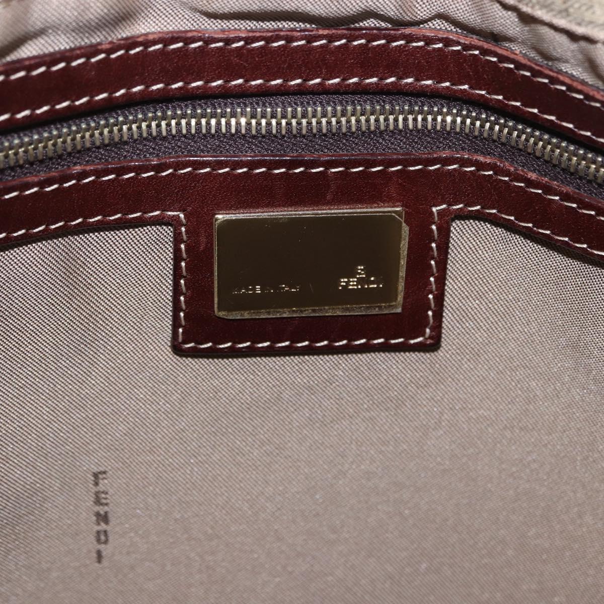 FENDI Zucchino Canvas Tote Bag Beige Auth 203802