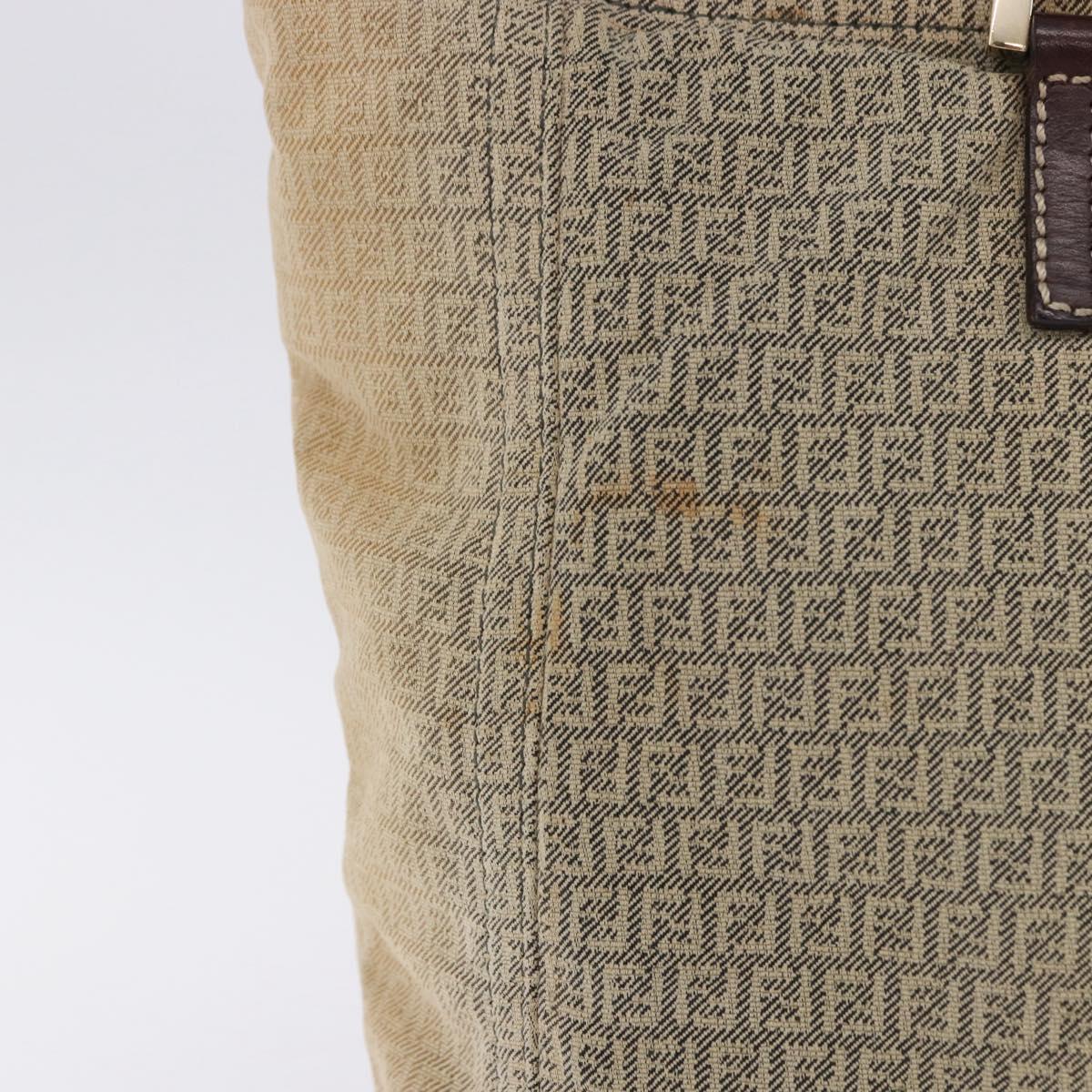 FENDI Zucchino Canvas Tote Bag Beige Auth 203802