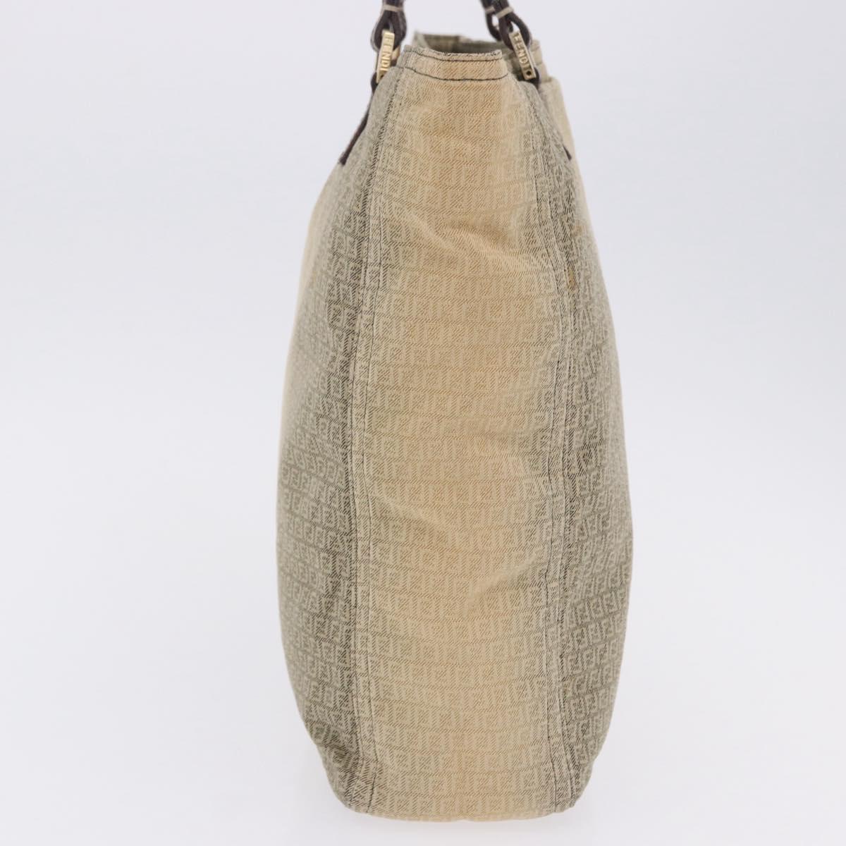 FENDI Zucchino Canvas Tote Bag Beige Auth 203802