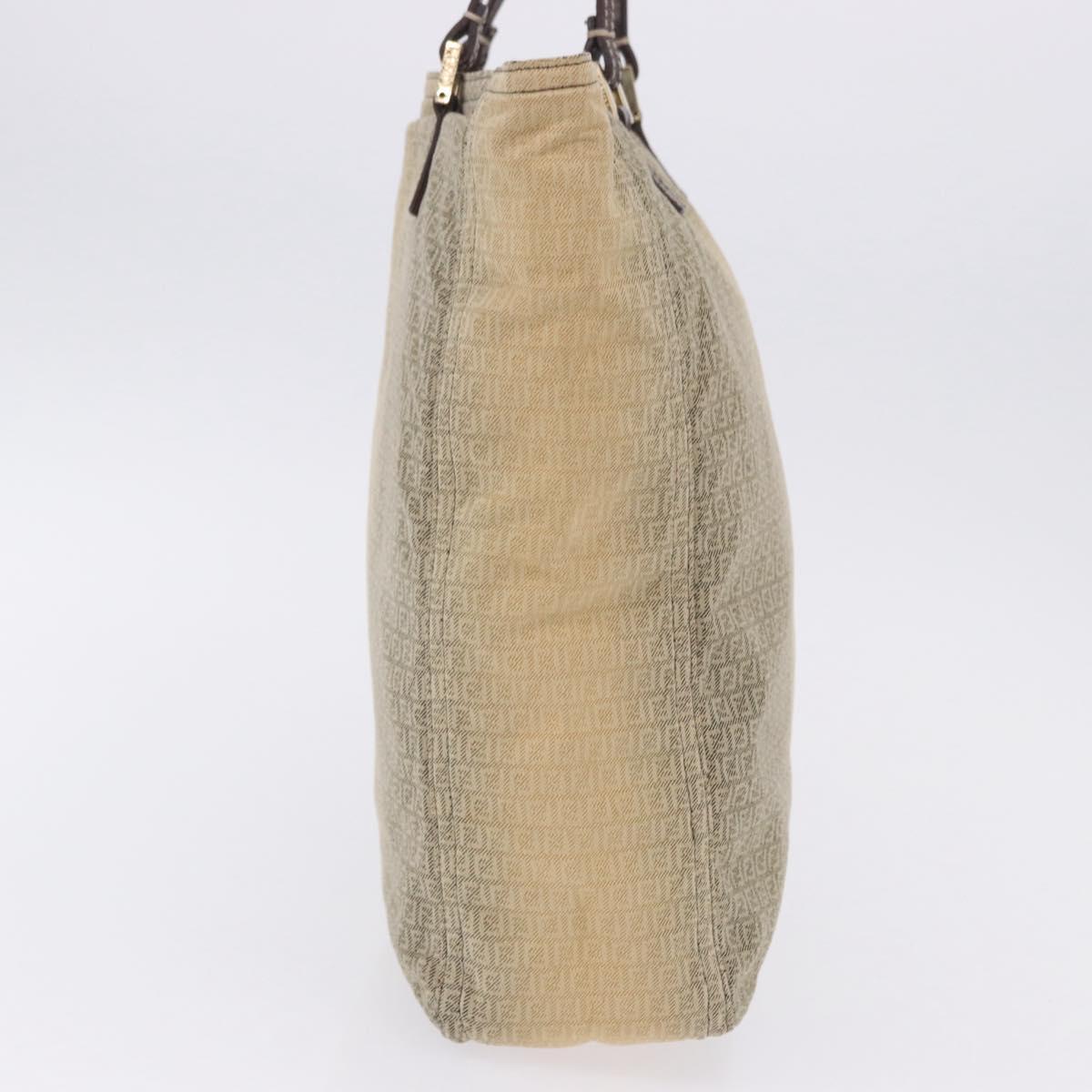 FENDI Zucchino Canvas Tote Bag Beige Auth 203802