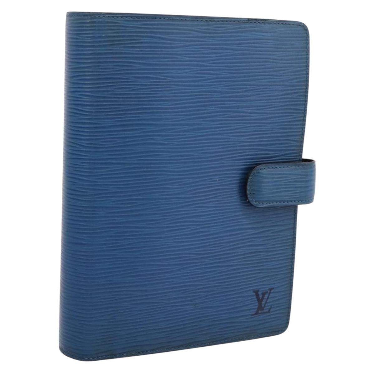 LOUIS VUITTON Epi Agenda MM Day Planner Cover Blue R20055 LV Auth 203811