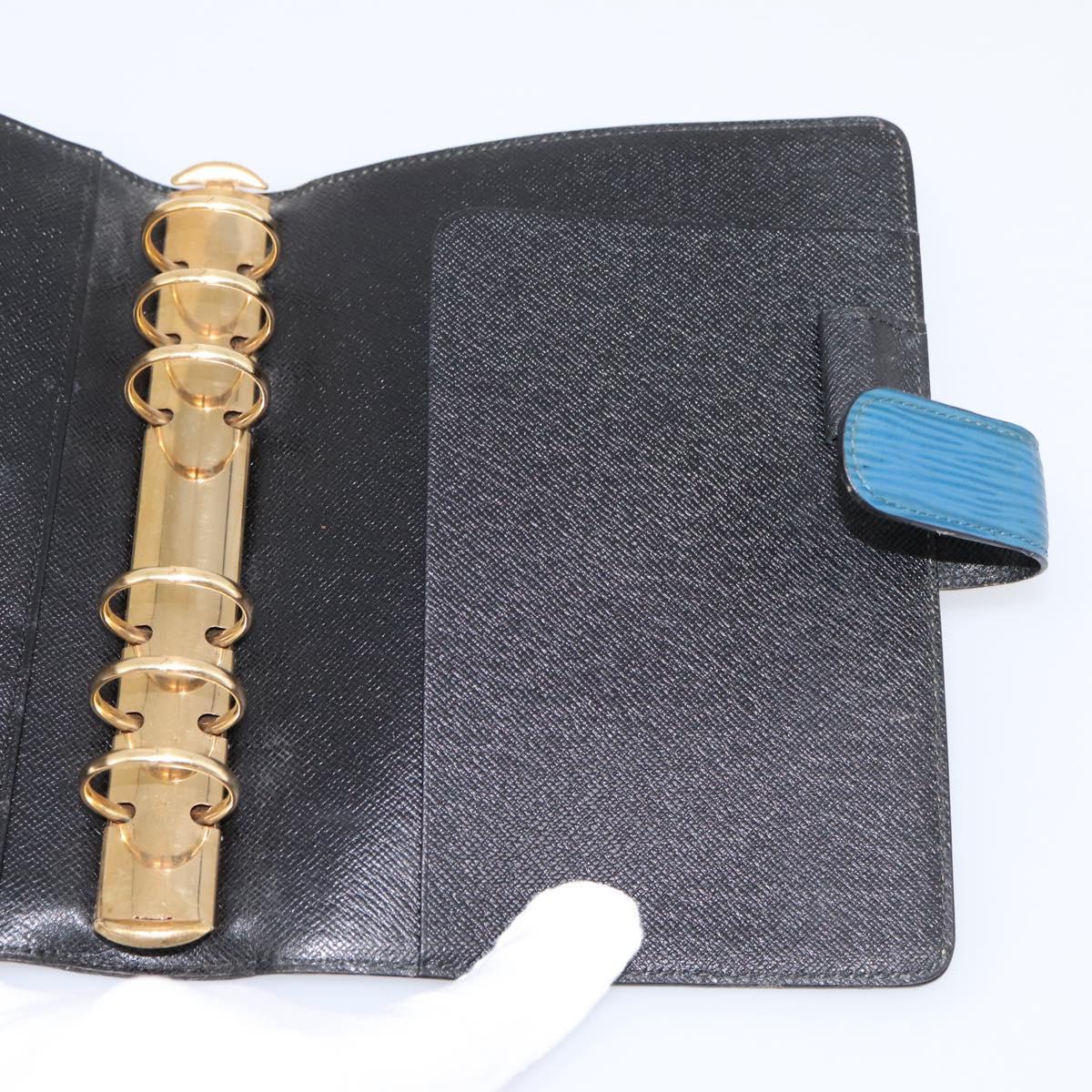 LOUIS VUITTON Epi Agenda MM Day Planner Cover Blue R20055 LV Auth 203811