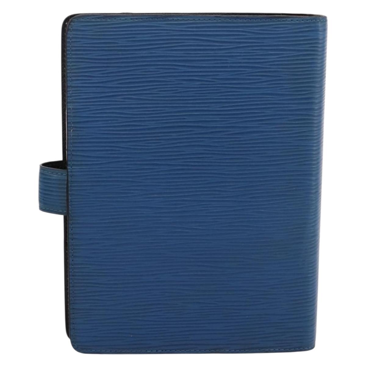 LOUIS VUITTON Epi Agenda MM Day Planner Cover Blue R20055 LV Auth 203811