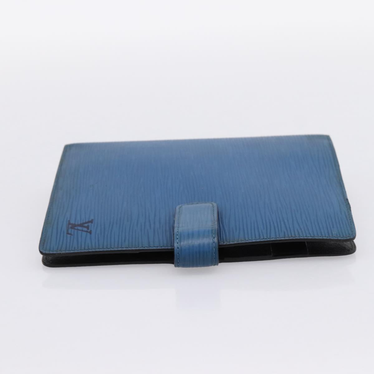 LOUIS VUITTON Epi Agenda MM Day Planner Cover Blue R20055 LV Auth 203811