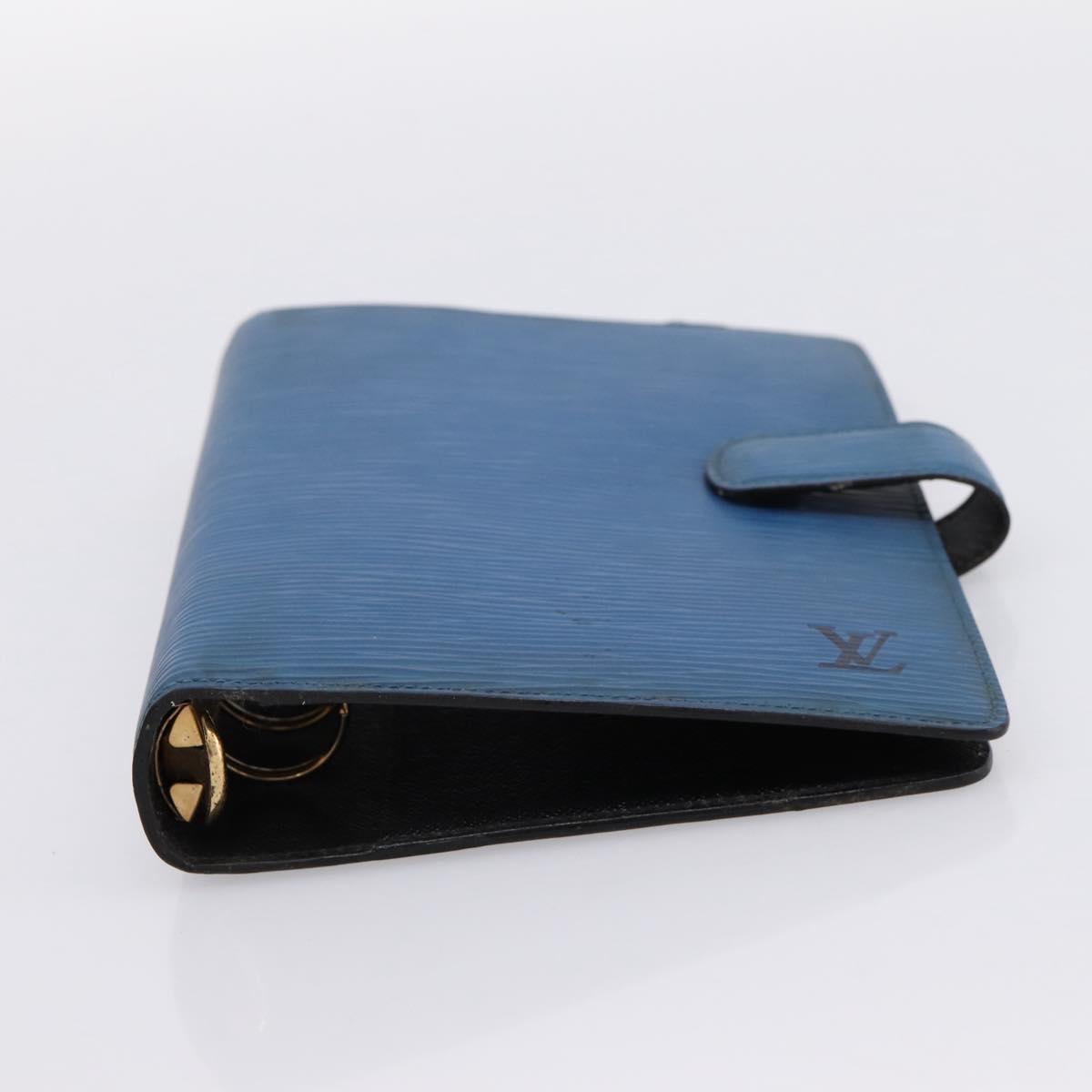 LOUIS VUITTON Epi Agenda MM Day Planner Cover Blue R20055 LV Auth 203811