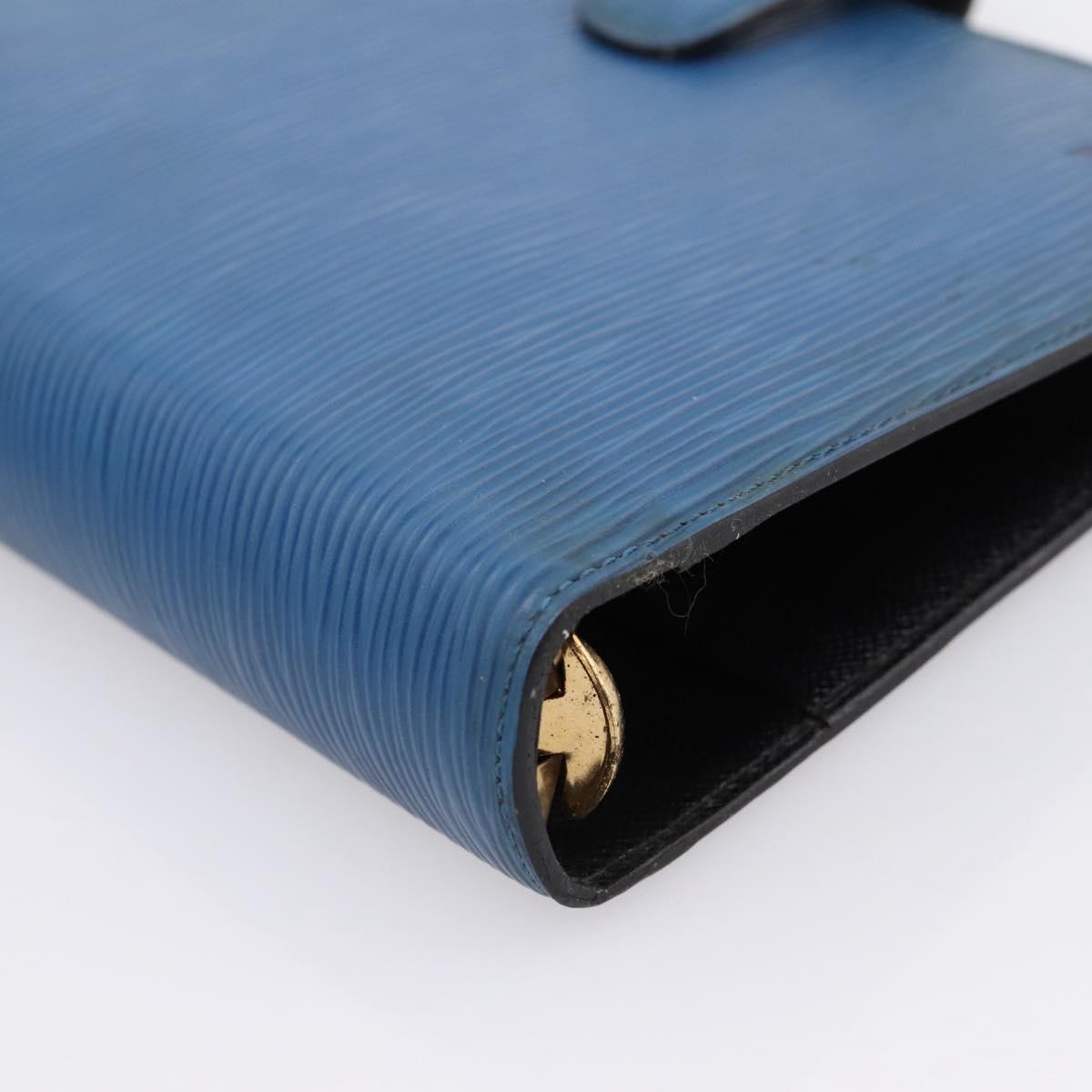 LOUIS VUITTON Epi Agenda MM Day Planner Cover Blue R20055 LV Auth 203811