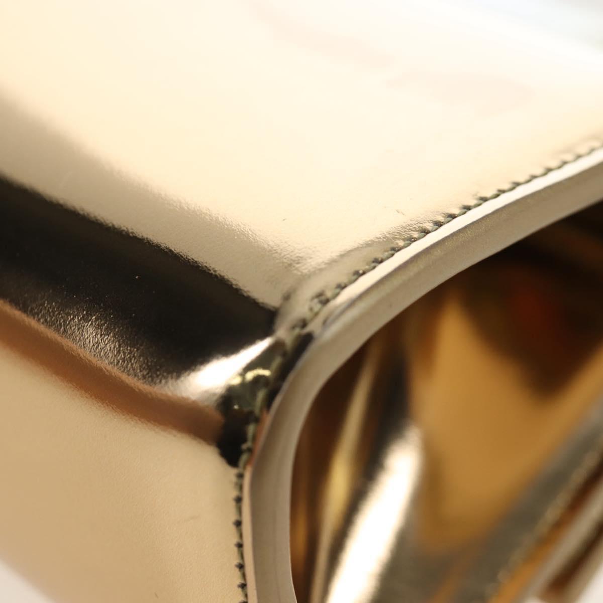 Salvatore Ferragamo Gancini Shoulder Bag Metallic leather Gold Auth 203812V