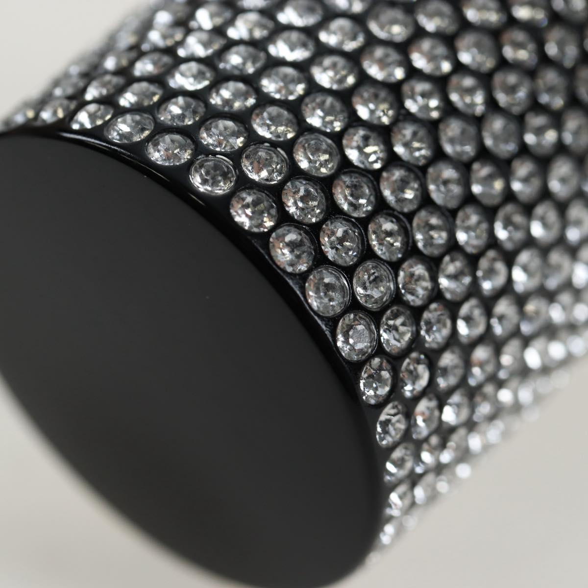 CHANEL Rhinestone Lipstick Case Cosmetic Pouch metal Silver CC Auth 203813M