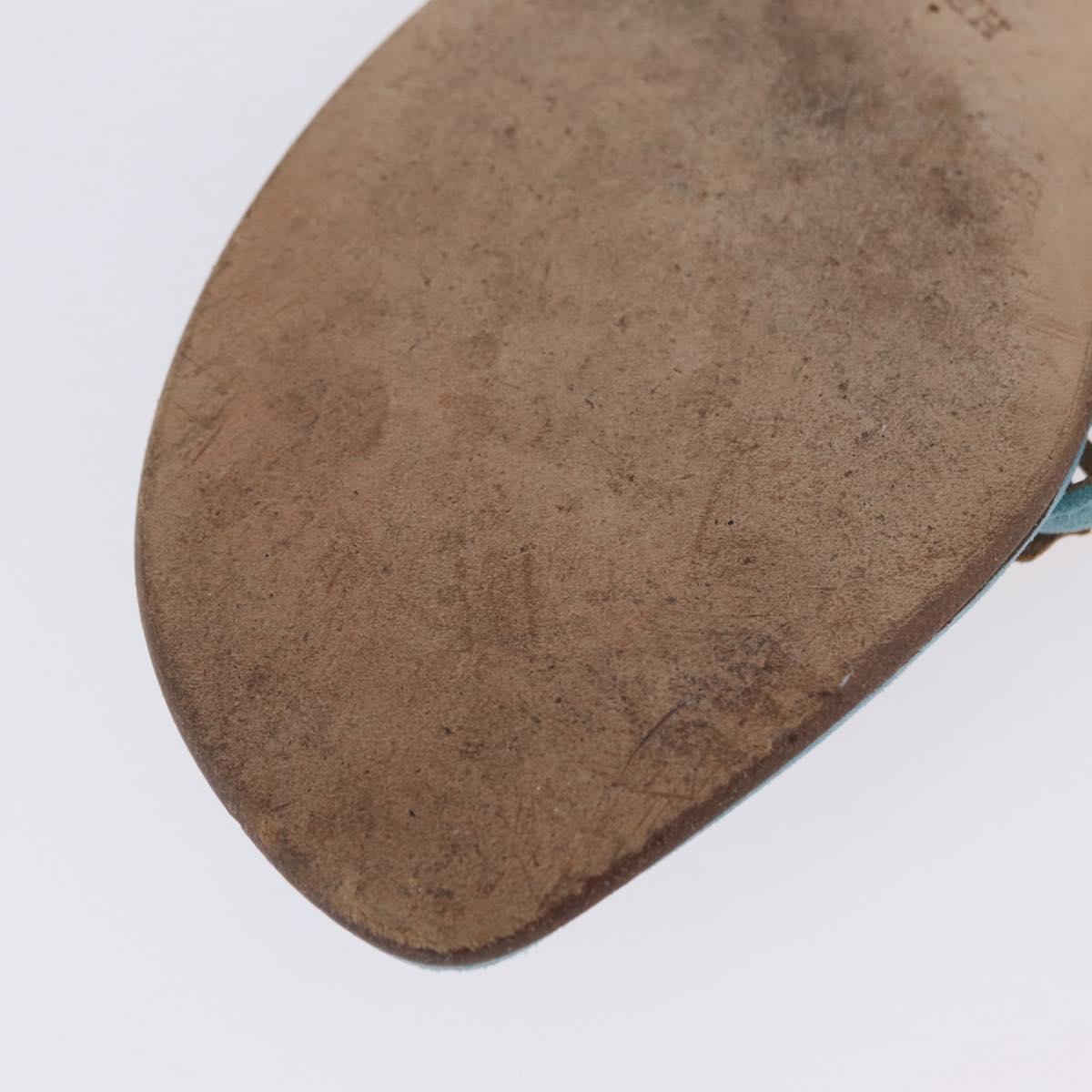 HERMES Sandals Suede 36 Light Blue Auth 203814V