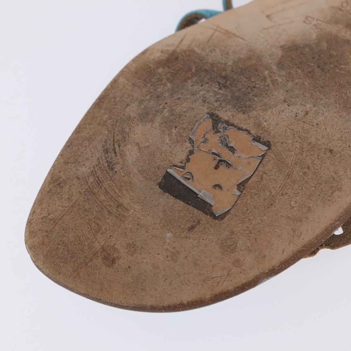 HERMES Sandals Suede 36 Light Blue Auth 203814V