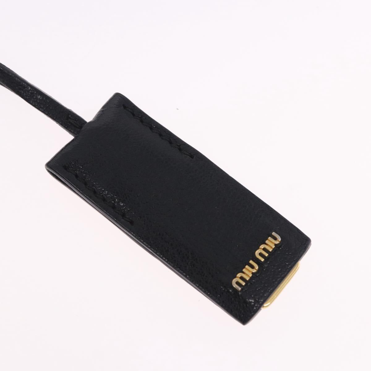 Miu Miu Madras Shoulder Bag Leather Black Gold Auth 203815