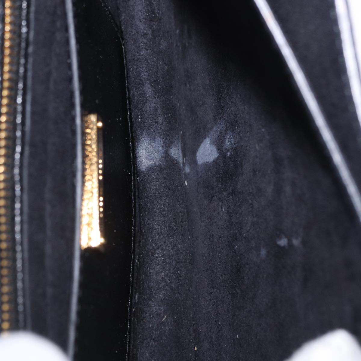 Miu Miu Madras Shoulder Bag Leather Black Gold Auth 203815