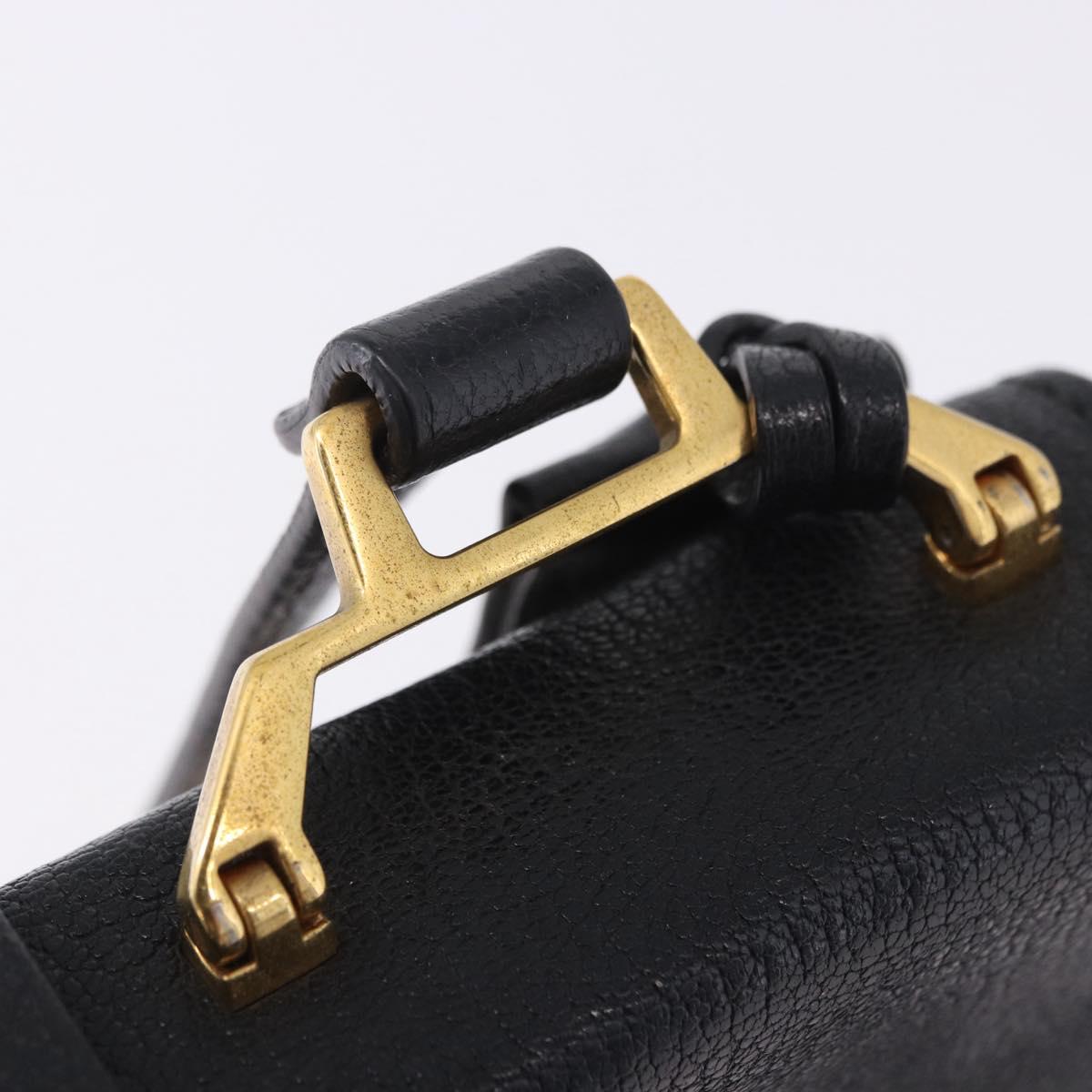 Miu Miu Madras Shoulder Bag Leather Black Gold Auth 203815