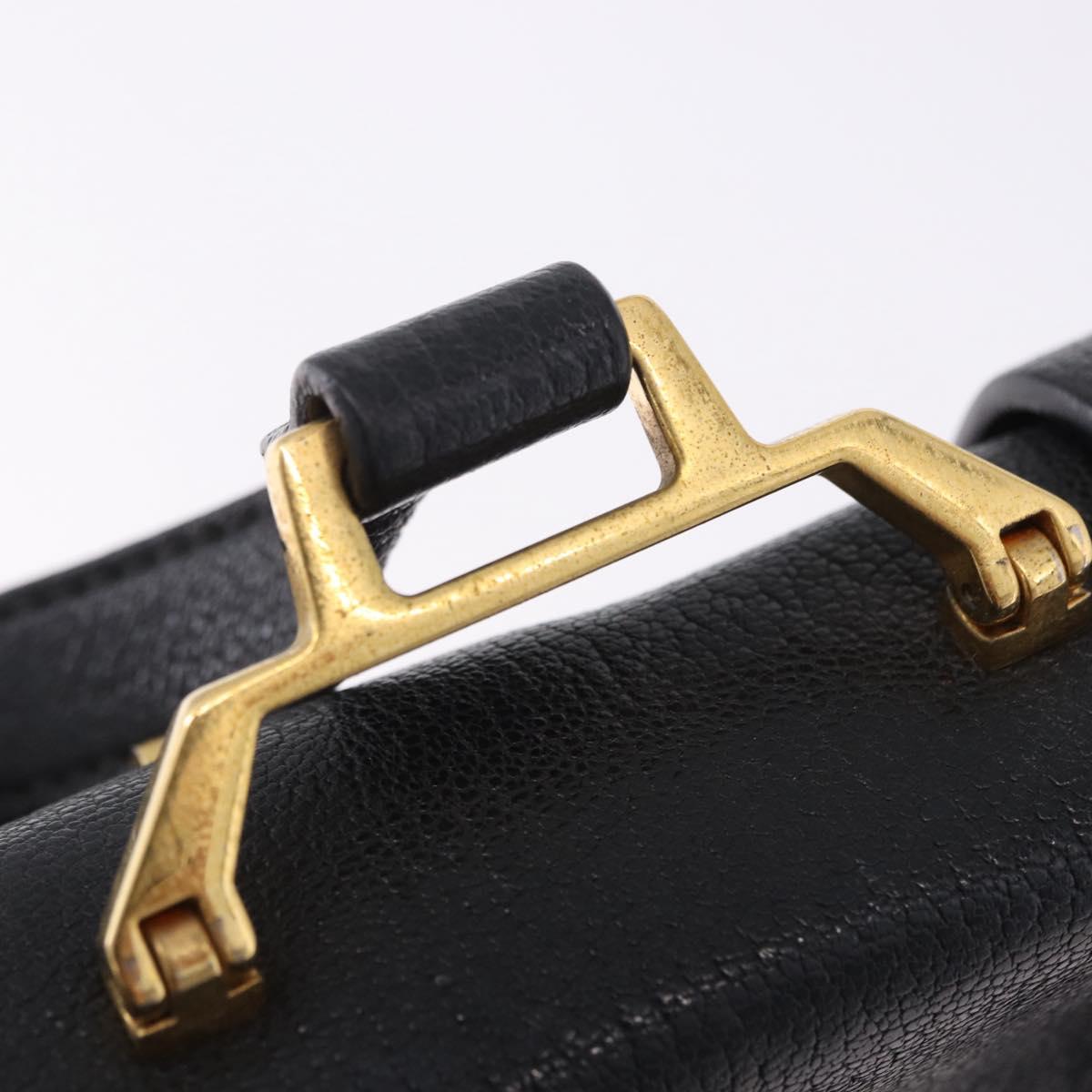 Miu Miu Madras Shoulder Bag Leather Black Gold Auth 203815