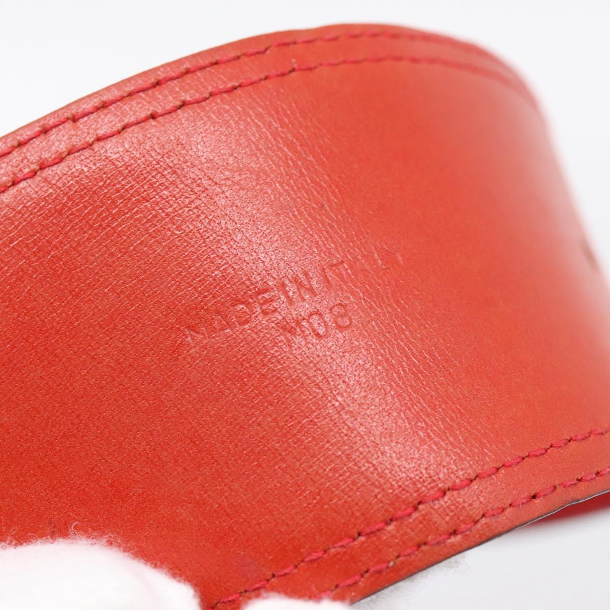 CELINE Belt Suede 35"" Red Gold Auth 203816