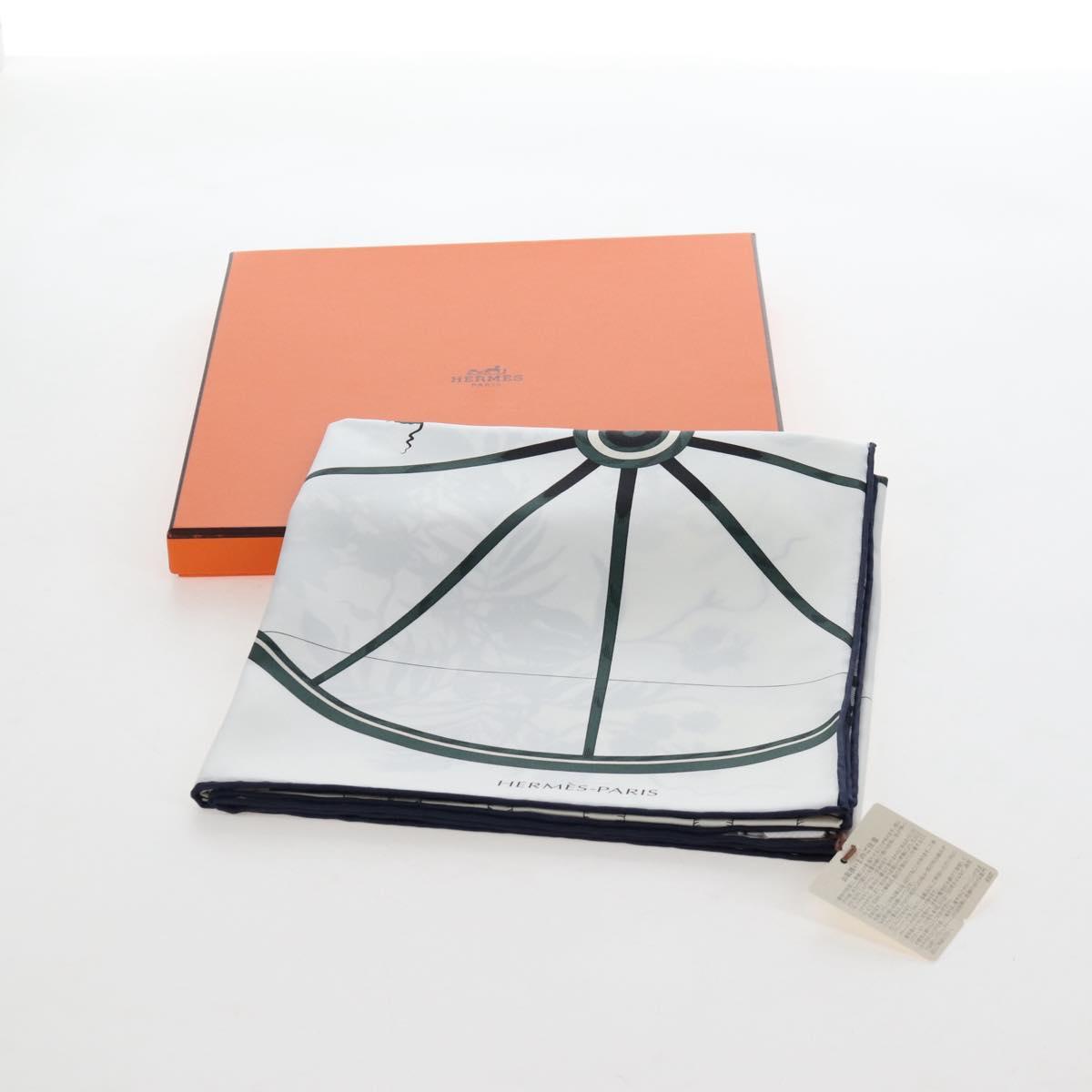HERMES Carre 90 Scarf Silk Green Auth 203817M