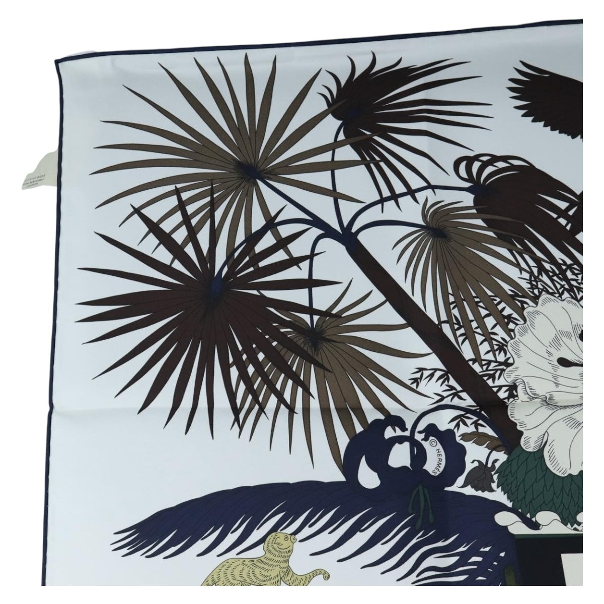 HERMES Carre 90 Scarf Silk Green Auth 203817M