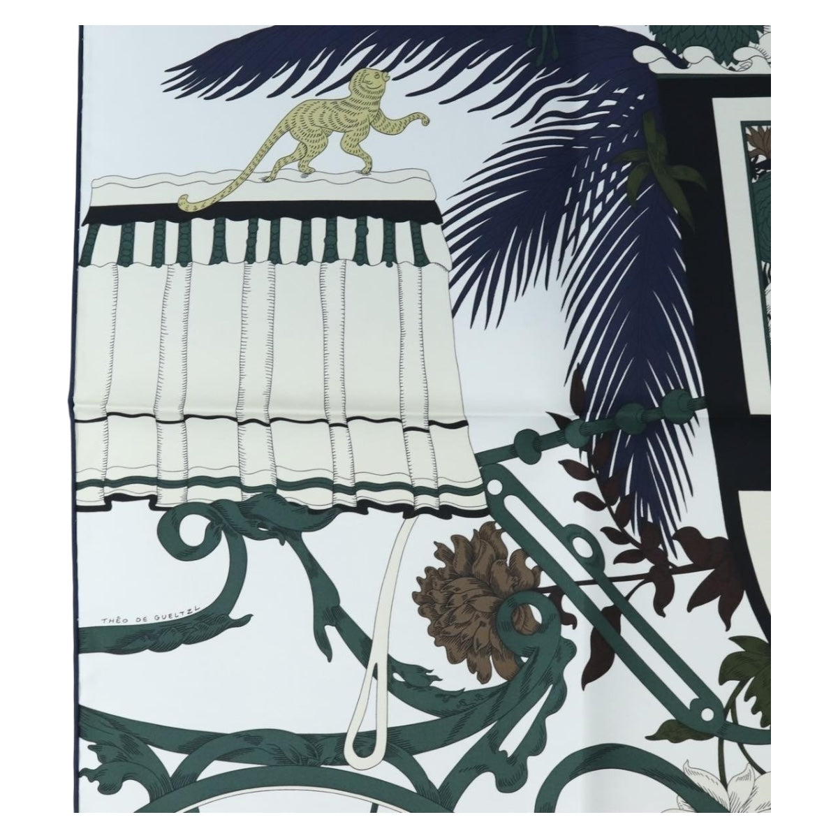HERMES Carre 90 Scarf Silk Green Auth 203817M
