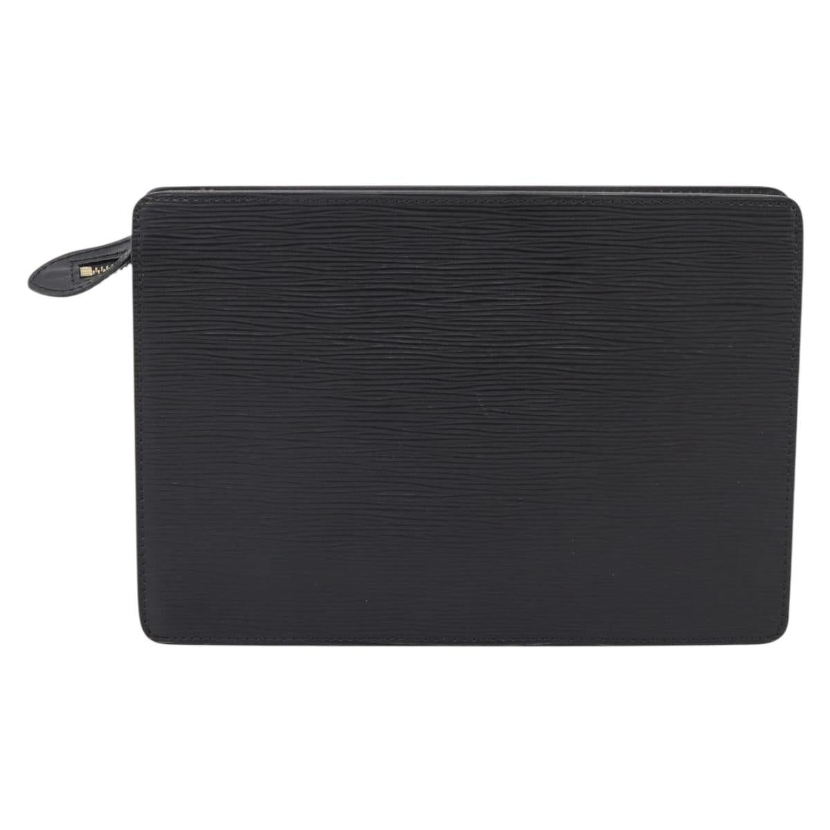 LOUIS VUITTON Epi Pochette Homme Clutch Bag Black M52522 LV Auth 203818A