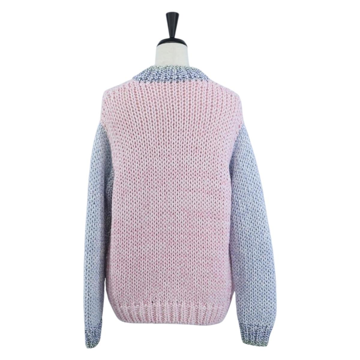 CHANEL Cardigan Cotton 34 Pink CC Auth 203820V