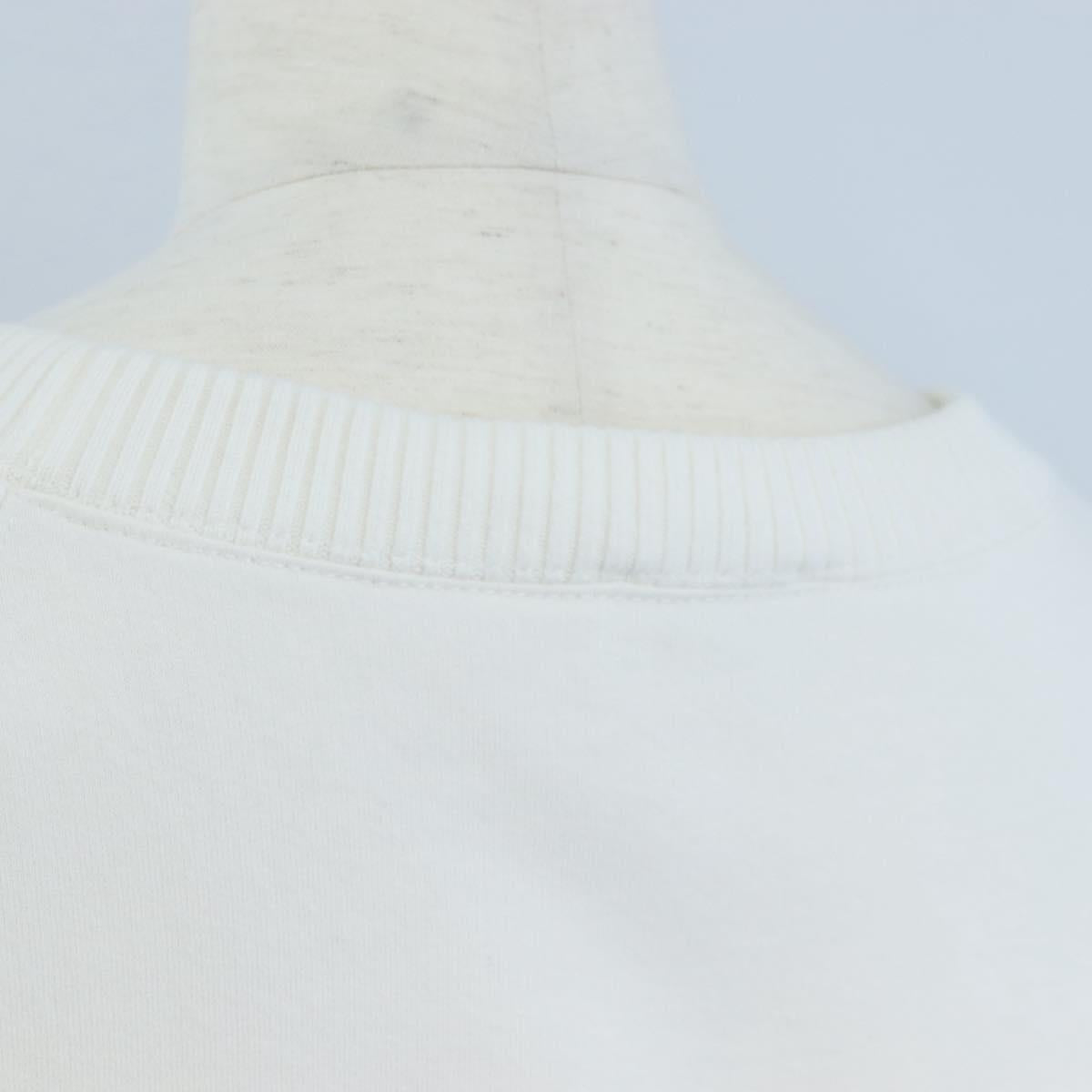 CHANEL Mademoiselle Sweat Cotton 42 White CC Auth 203821V