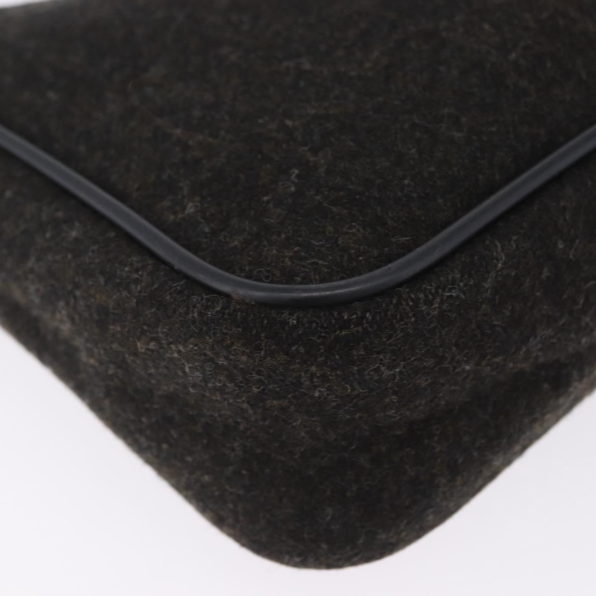 PRADA PRADA Sports Accessory Pouch Canvas Wool Black Auth 203830A