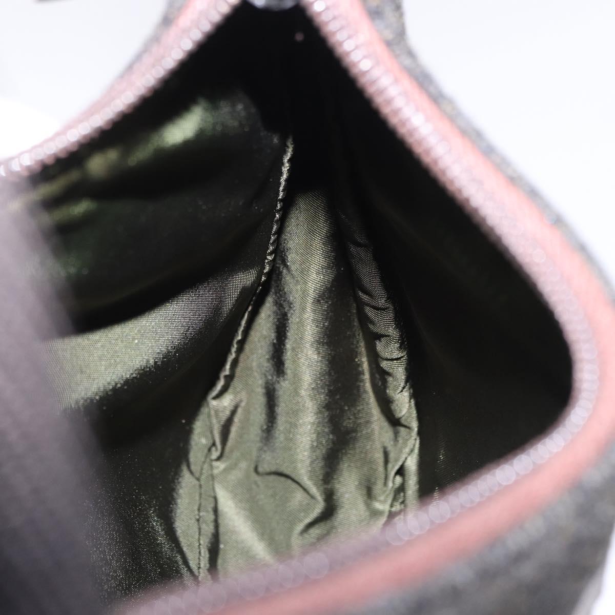 PRADA PRADA Sports Accessory Pouch Canvas Wool Black Auth 203830A