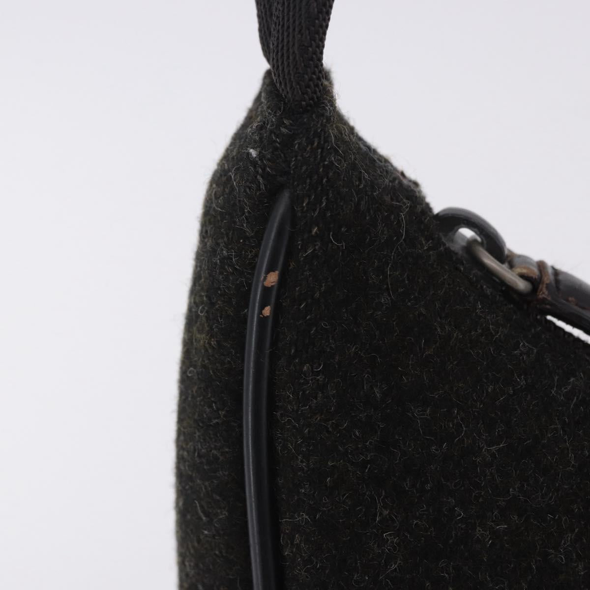 PRADA PRADA Sports Accessory Pouch Canvas Wool Black Auth 203830A