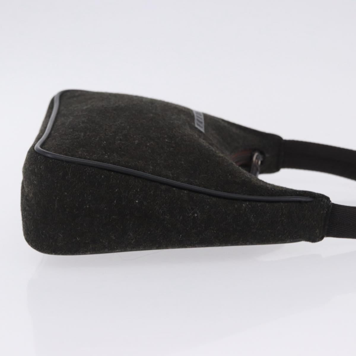 PRADA PRADA Sports Accessory Pouch Canvas Wool Black Auth 203830A