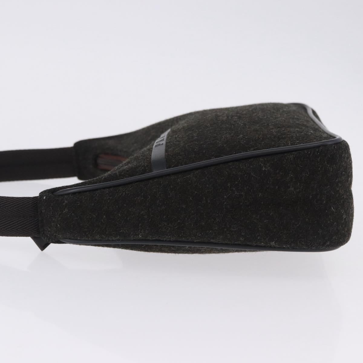 PRADA PRADA Sports Accessory Pouch Canvas Wool Black Auth 203830A