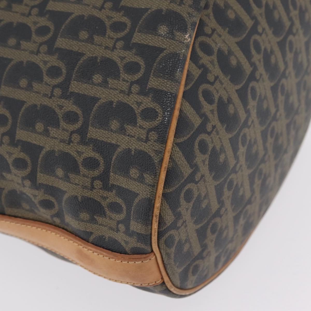 Christian Dior Trotter Canvas Shoulder Bag PVC Navy Gold Auth 203833