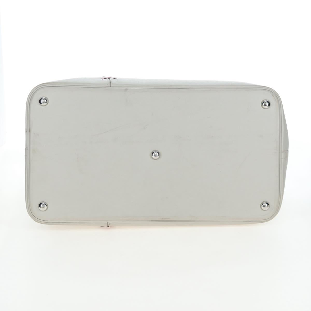 HERMES Bolide 1923 Baseball 45 Hand Bag Leather Gray Silver Auth 203835M