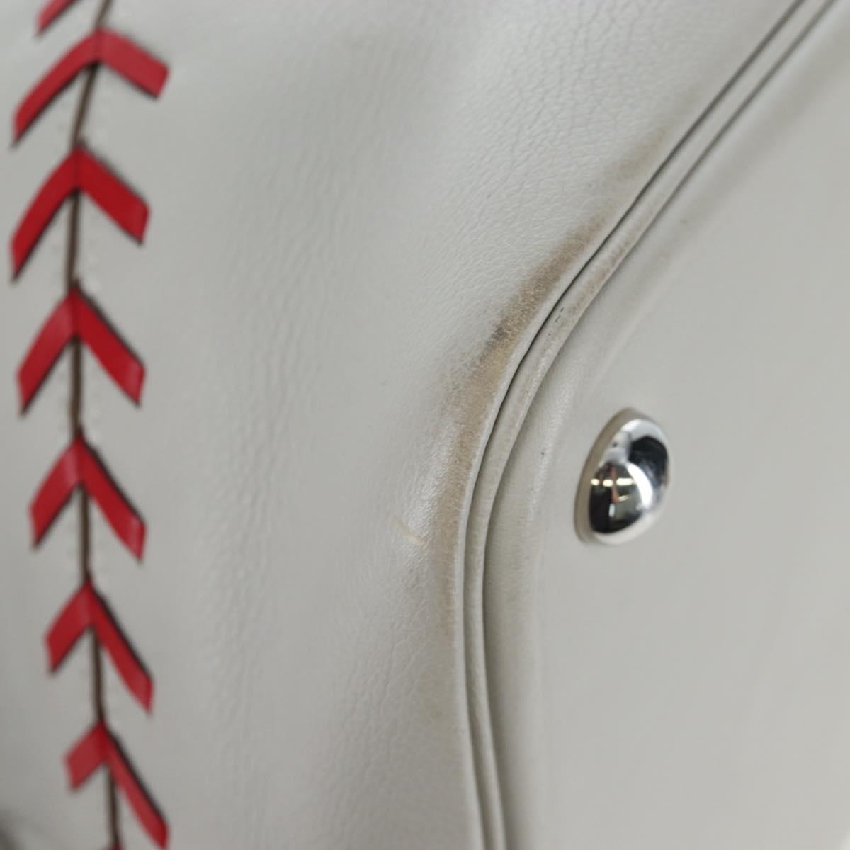 HERMES Bolide 1923 Baseball 45 Hand Bag Leather Gray Silver Auth 203835M