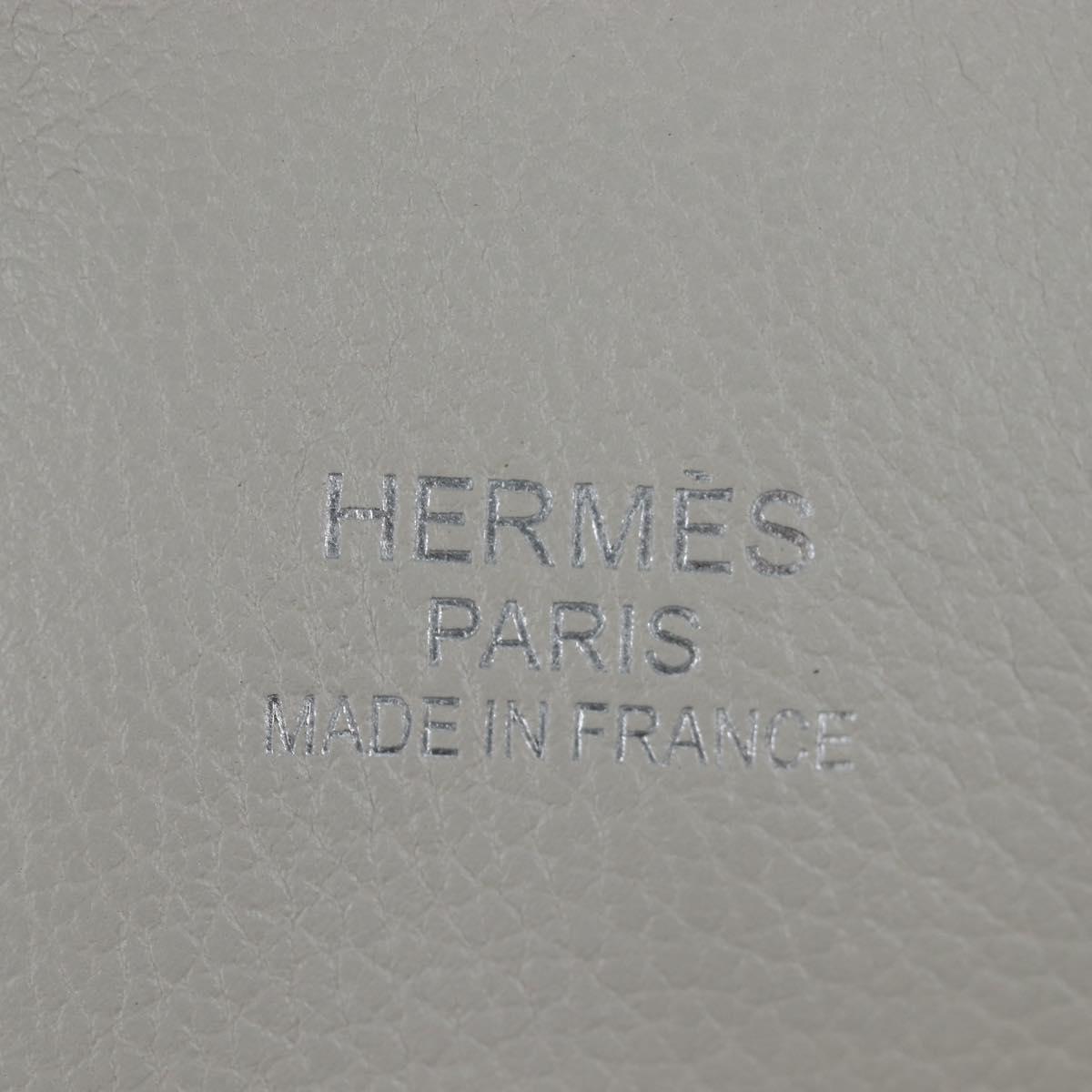 HERMES Bolide 1923 Baseball 45 Hand Bag Leather Gray Silver Auth 203835M