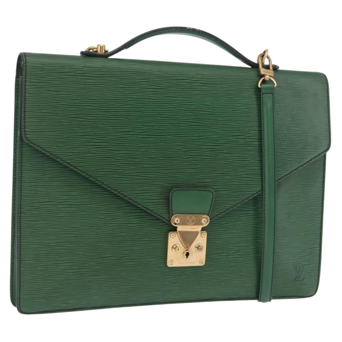 LOUIS VUITTON Epi Serviette Conseiller Briefcase Green M54424 LV Auth 203837