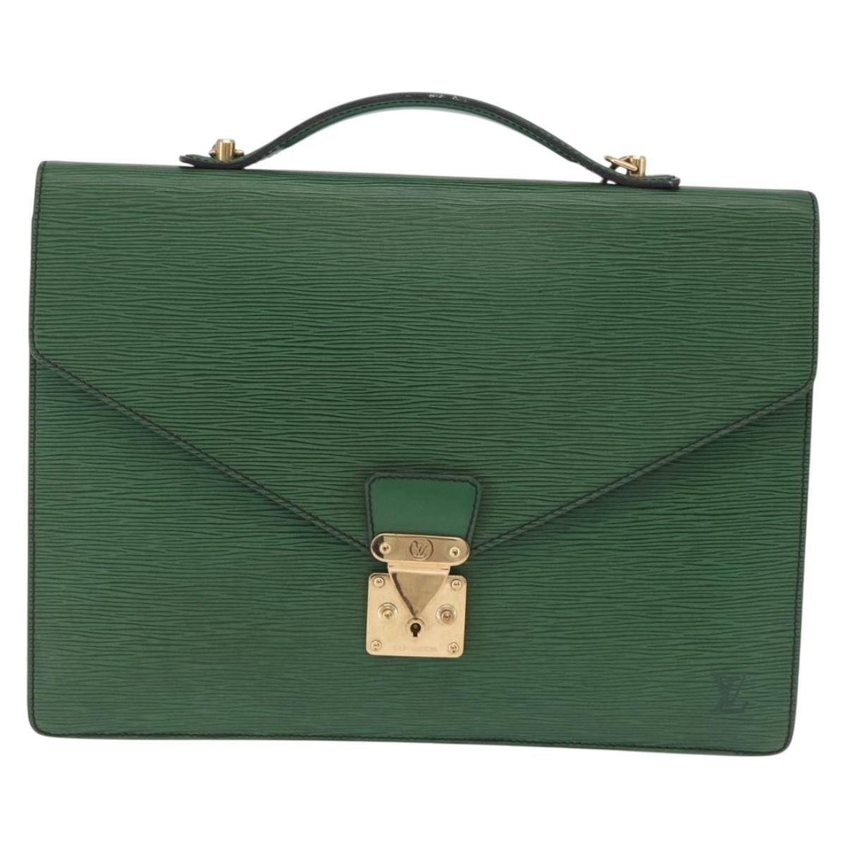 LOUIS VUITTON Epi Serviette Conseiller Briefcase Green M54424 LV Auth 203837