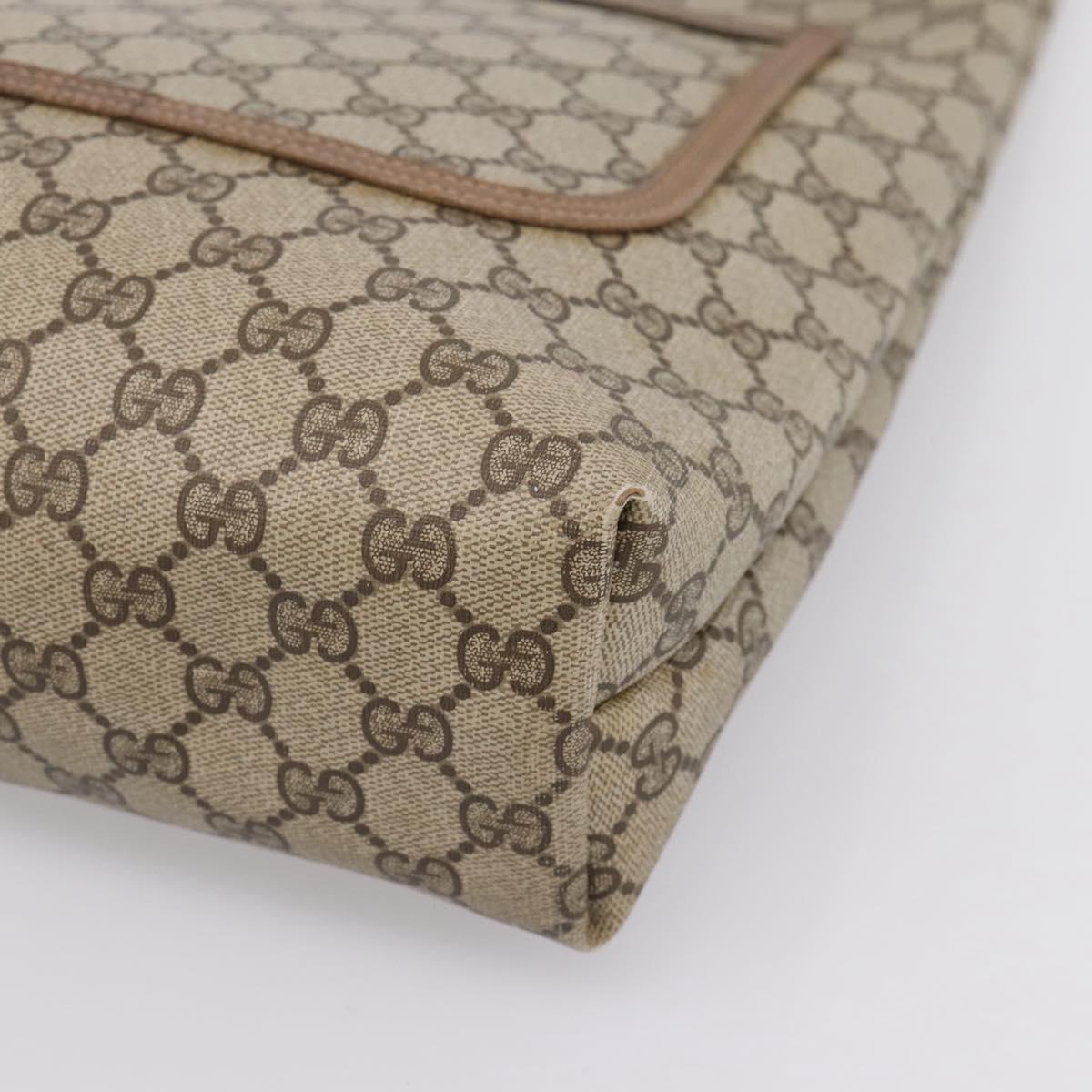 GUCCI GG Supreme Web Sherry Line Tote Bag PVC Beige Gold 39 02 003 Auth 203840
