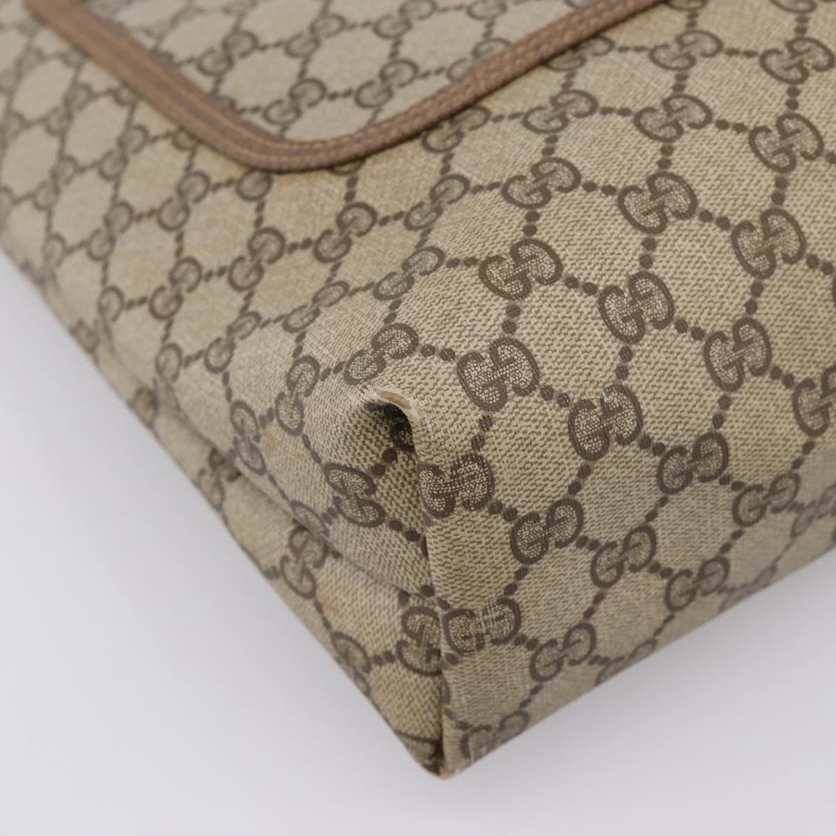 GUCCI GG Supreme Web Sherry Line Tote Bag PVC Beige Gold 39 02 003 Auth 203840