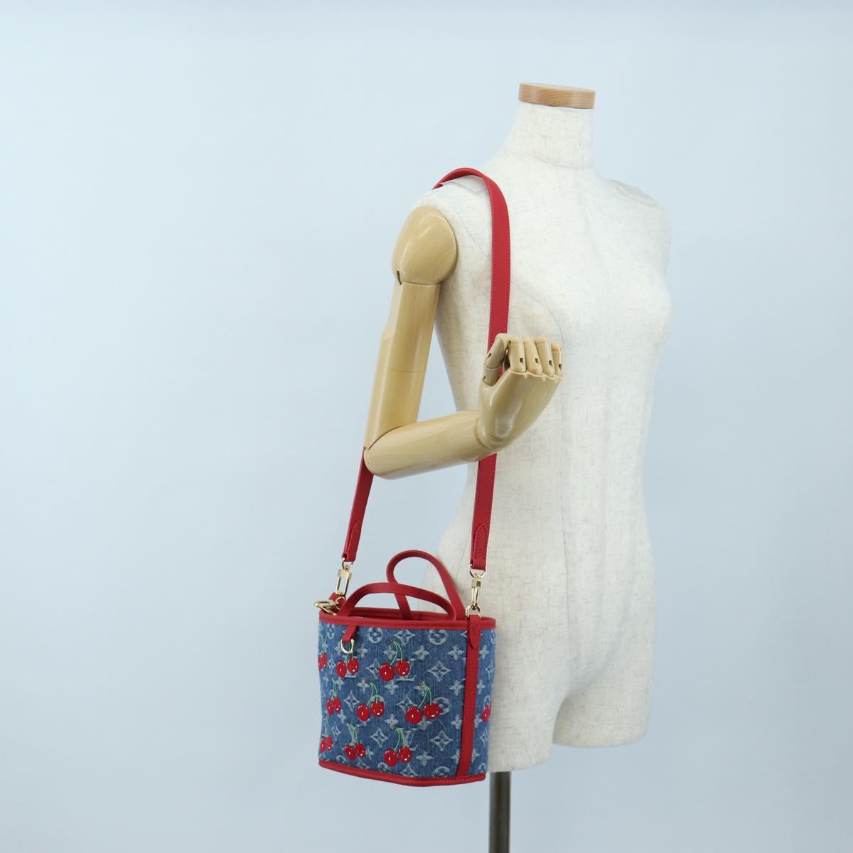 LOUIS VUITTON Monogram denim Neverful Inside Out Bag Blue M14997 Auth 203843SM