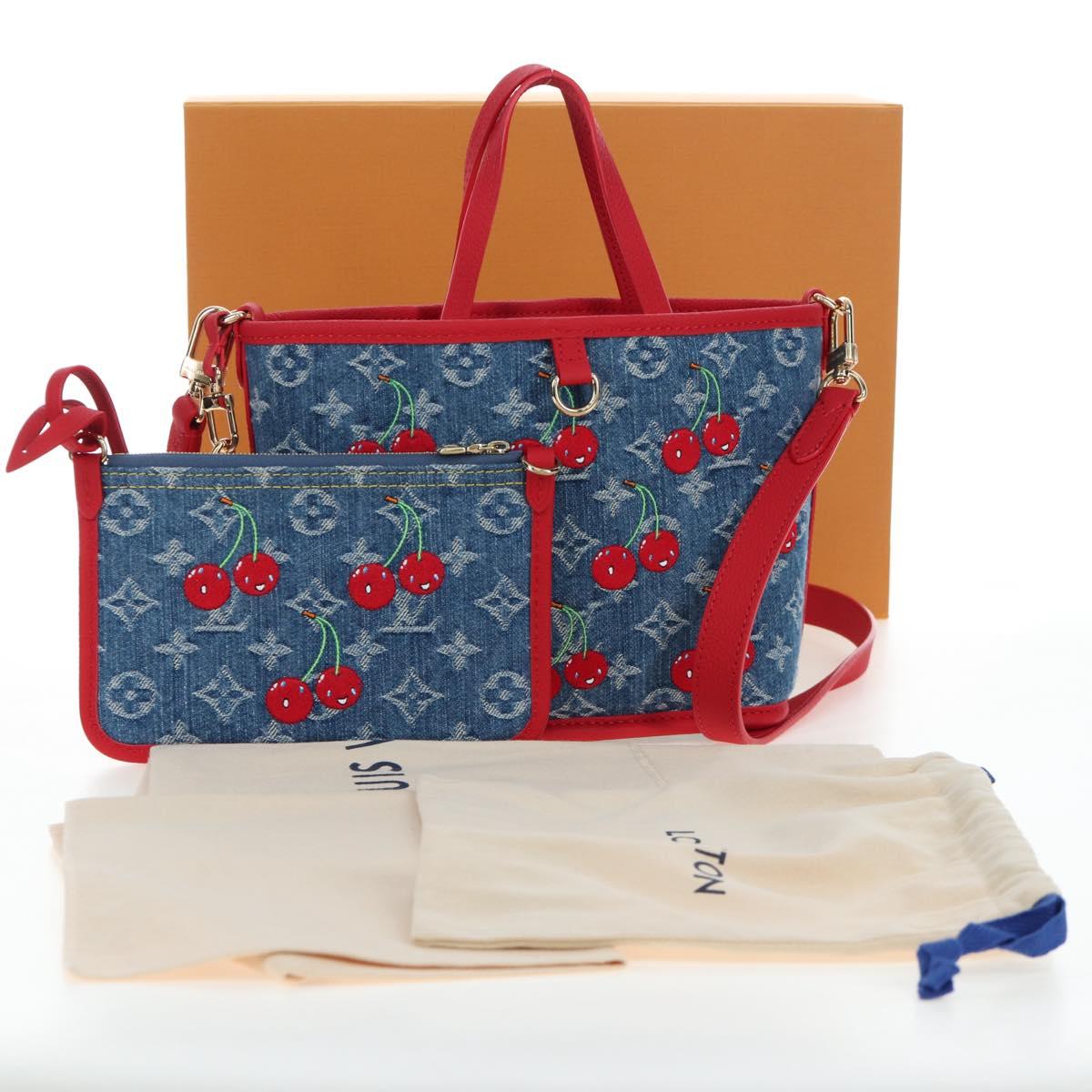 LOUIS VUITTON Monogram denim Neverful Inside Out Bag Blue M14997 Auth 203843SM