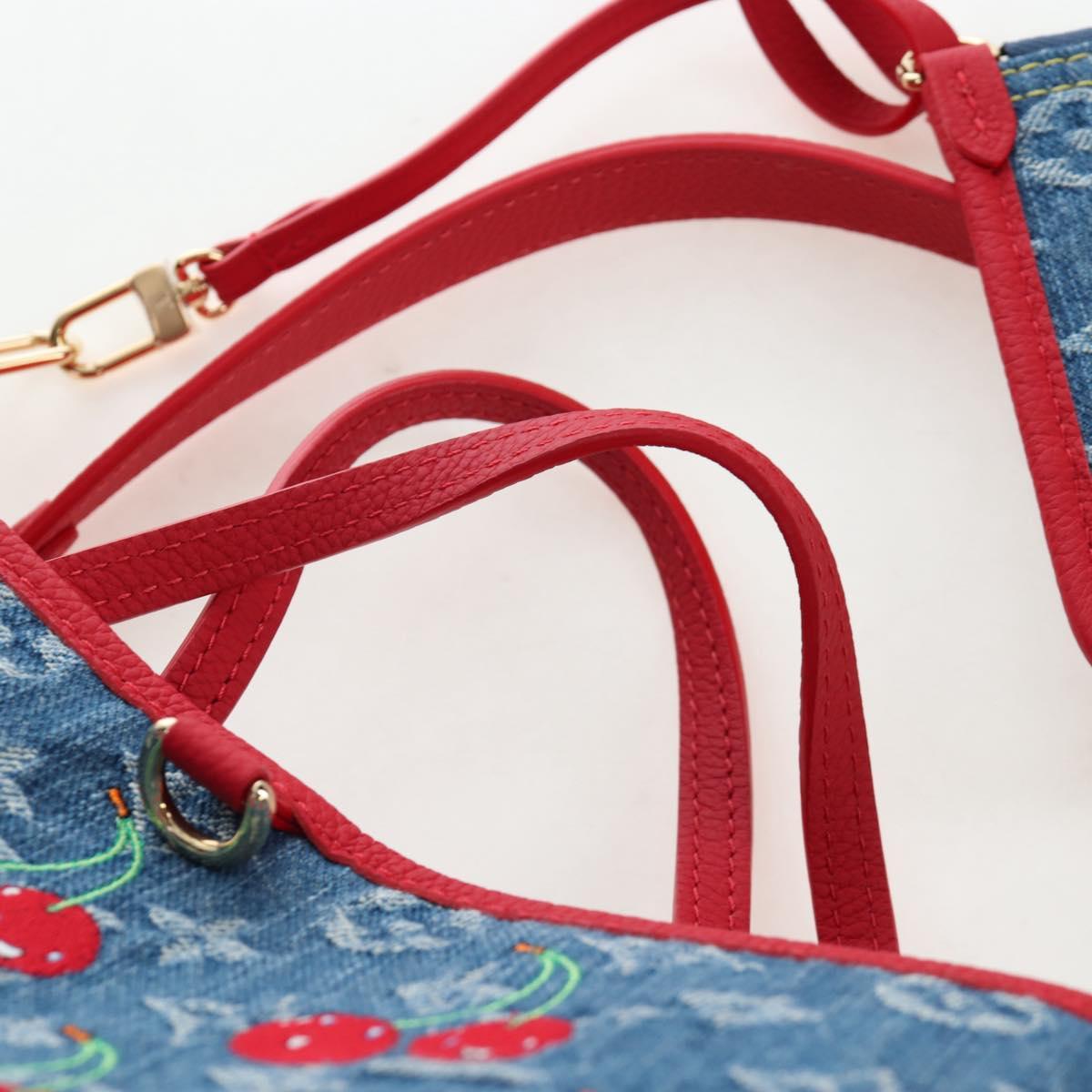 LOUIS VUITTON Monogram denim Neverful Inside Out Bag Blue M14997 Auth 203843SM
