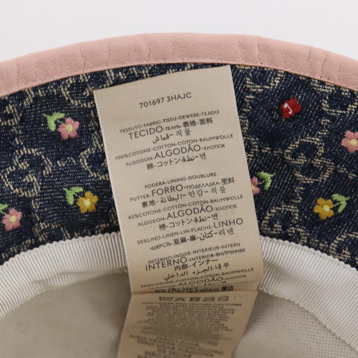 GUCCI GG Canvas Bucket Hat Denim M Blue Auth 203845M