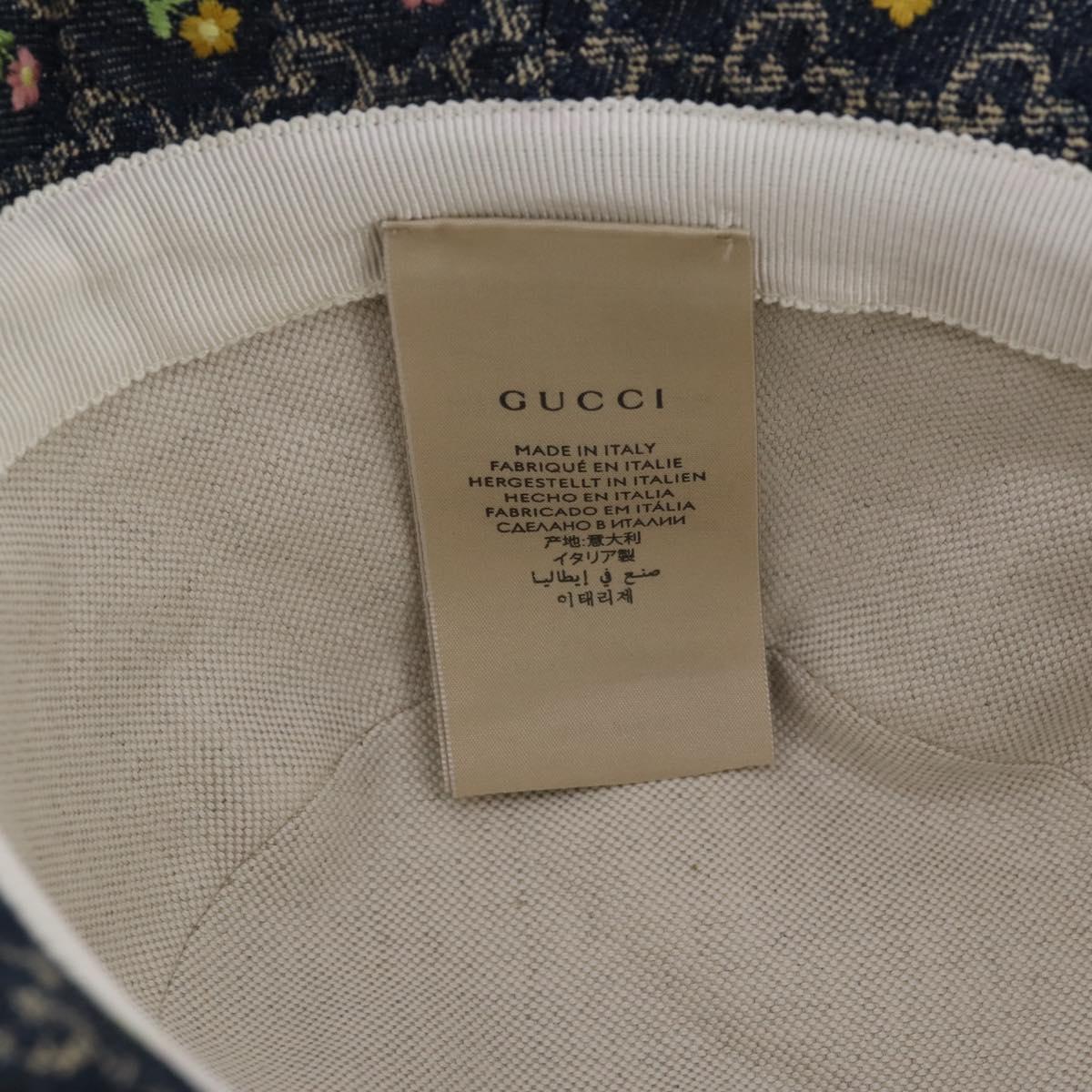 GUCCI GG Canvas Bucket Hat Denim M Blue Auth 203845M