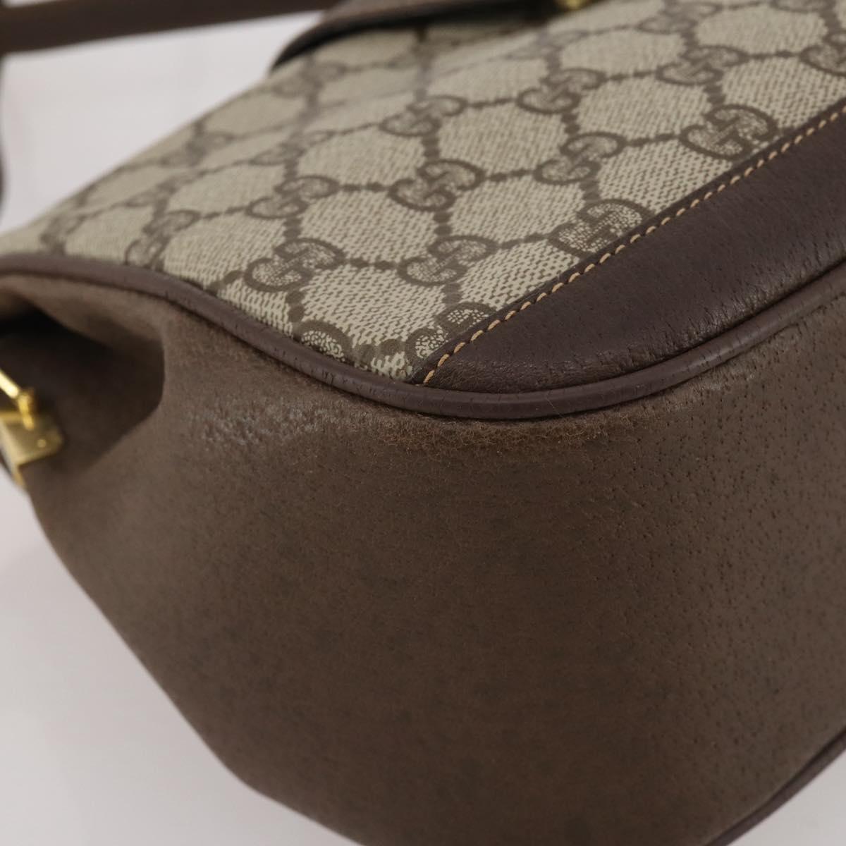 GUCCI GG Supreme Web Sherry Line Bag PVC Beige Gold 116 02 076 Auth 203846