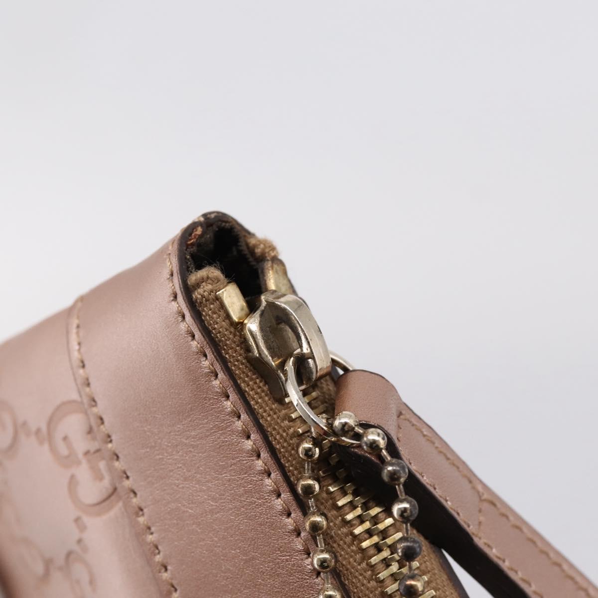 GUCCI GuccissimaGG Pouch Leather Pink Gold Tone 224073 Auth 203852A