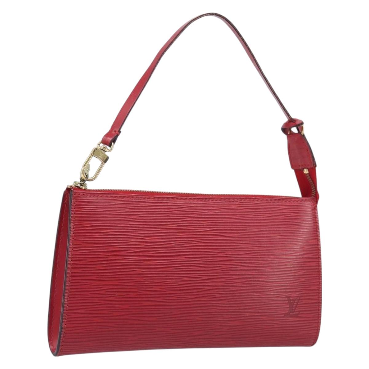 LOUIS VUITTON Epi Pochette Accessoires Accessory Pouch Red M52987 LV Auth 203855