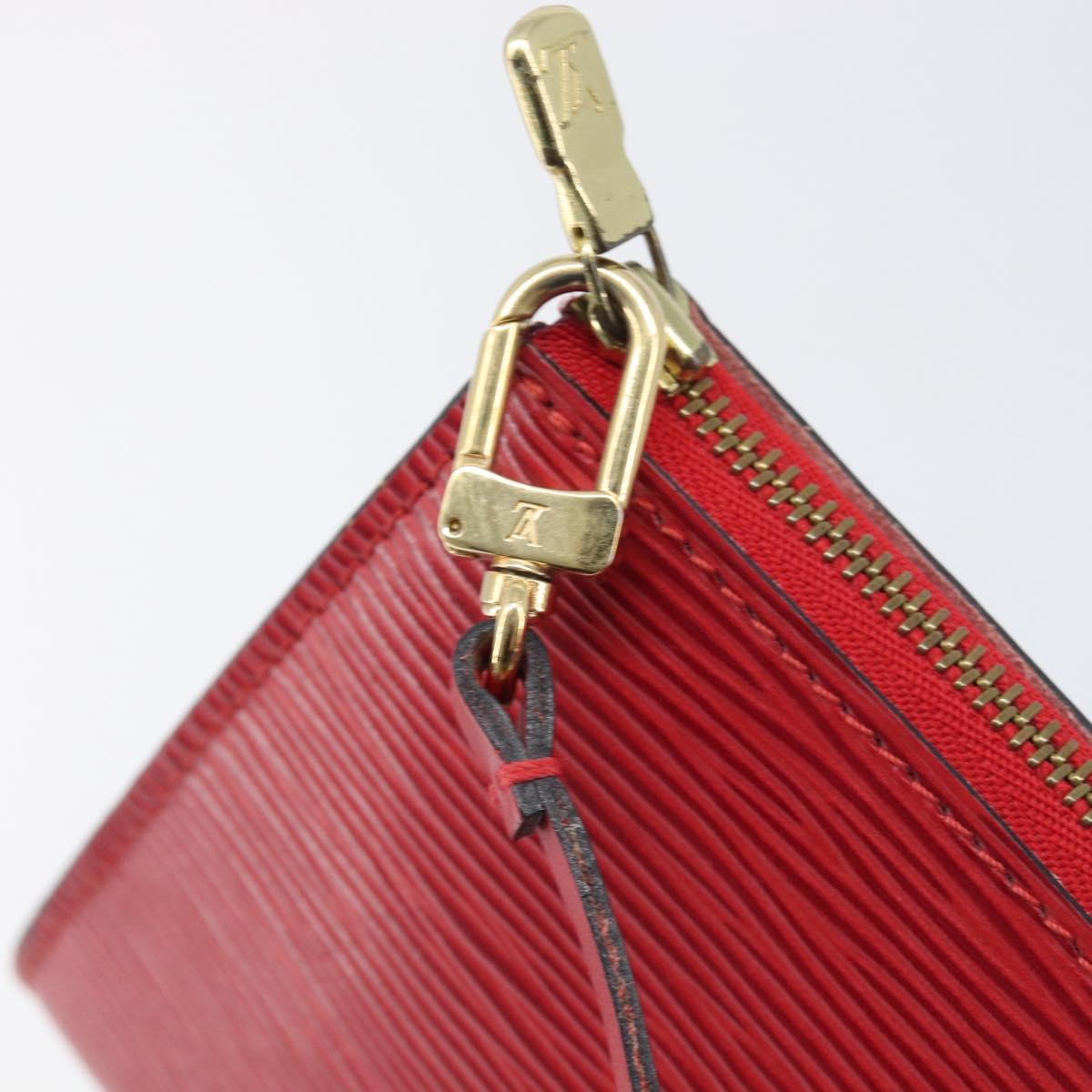 LOUIS VUITTON Epi Pochette Accessoires Accessory Pouch Red M52987 LV Auth 203855