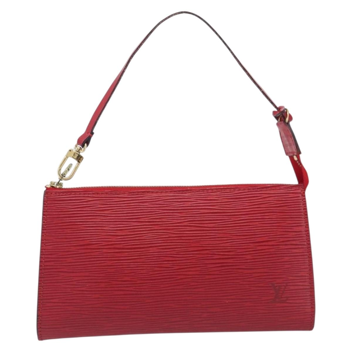 LOUIS VUITTON Epi Pochette Accessoires Accessory Pouch Red M52987 LV Auth 203855